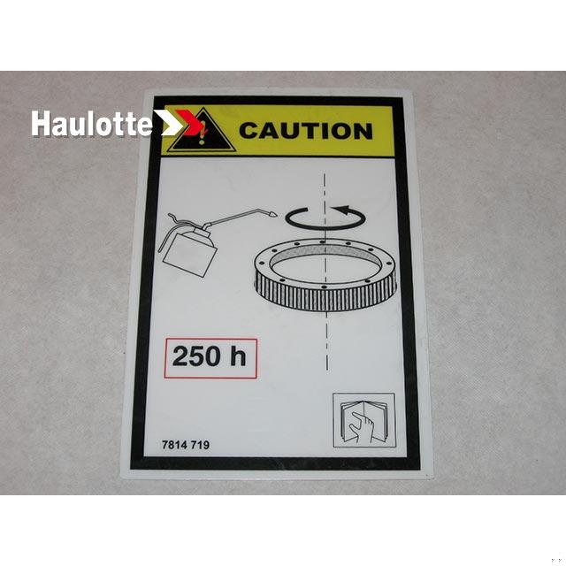 Haulotte Part # 3078147190 - LUBRICATION LABEL