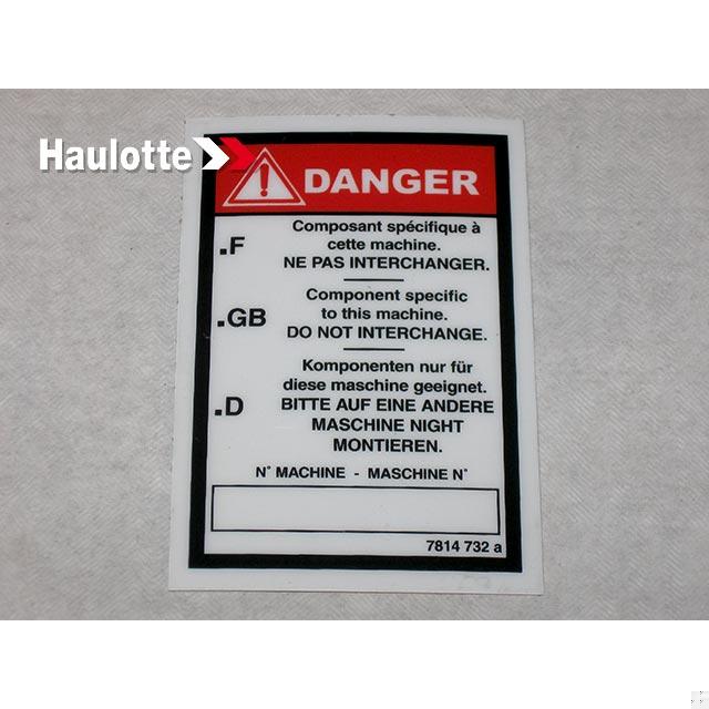 Haulotte Part # 3078147320 - LABEL