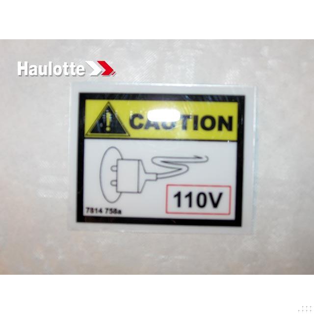 Haulotte Part # 3078147580 - INDICATION LABEL