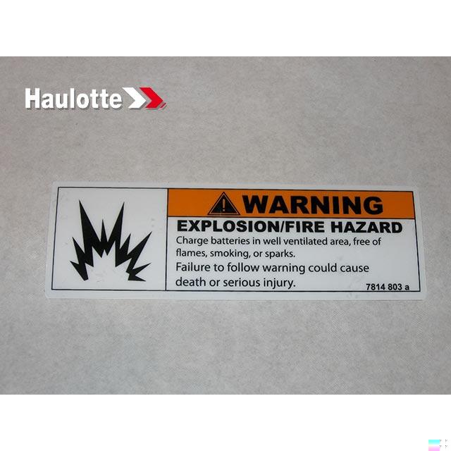 Haulotte Part # 3078148030 - EXPLOSION RISK LABEL
