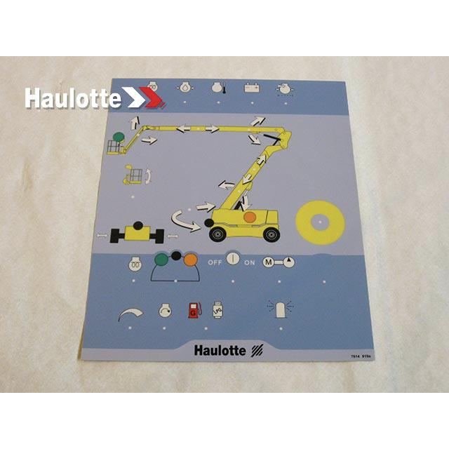 Haulotte Part # 3078149190 - PANEL LABEL
