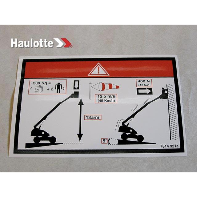 Haulotte Part # 3078149210 - FLOOR HEIGHT + LOAD H16TP