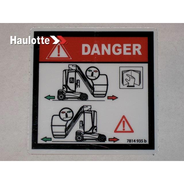 Haulotte Part # 3078149350 - DIRECTION OF TRAVEL  LABEL