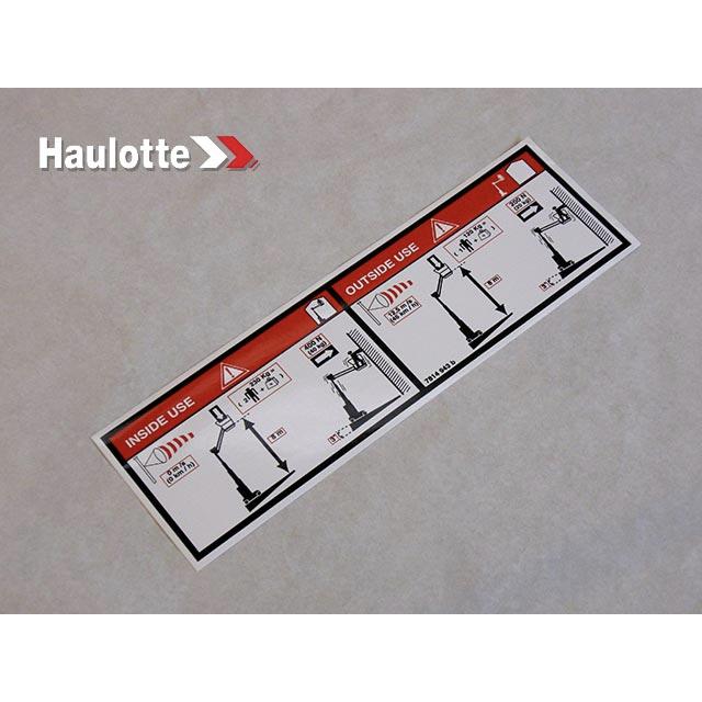 Haulotte Part # 3078149430 - FLOOR HEIGHT + LOAD LABEL