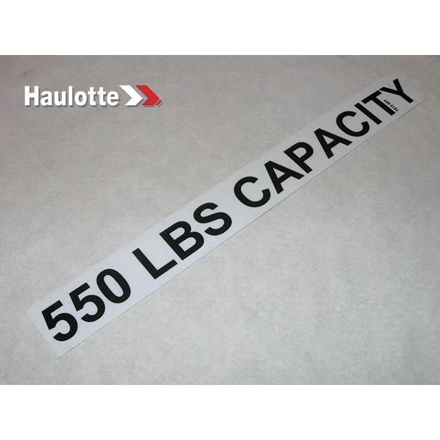 Haulotte Part # 3078150030 - 550 LBS CAPACITY LABEL