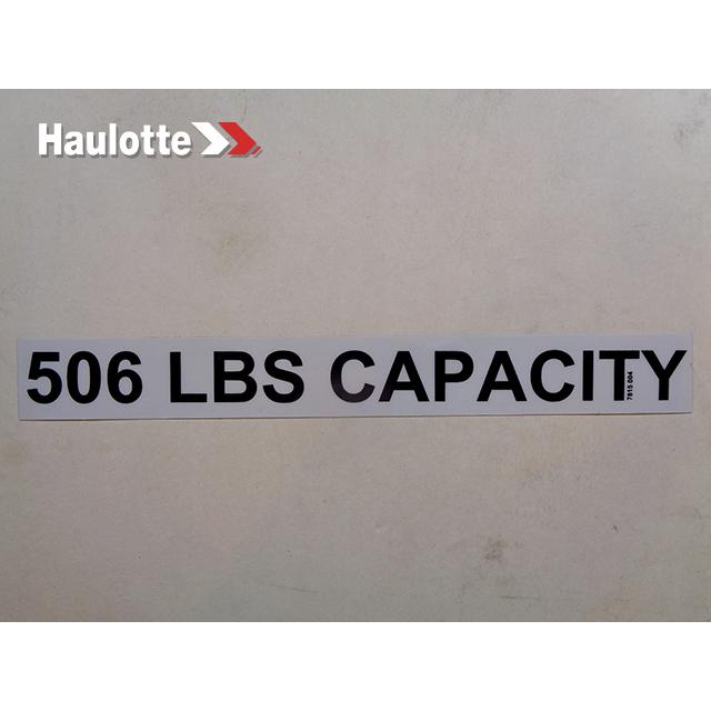 Haulotte Part # 3078150040 - CAPACITY. 506lb HA80