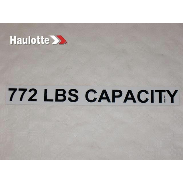 Haulotte Part # 3078150050 - Decal. Load Capacity. Basket. HB62