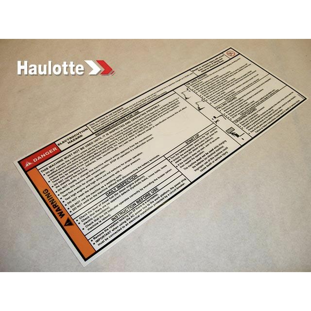 Haulotte Part # 3078150170 - DECAL - SAFETY INSTRUCTIONS