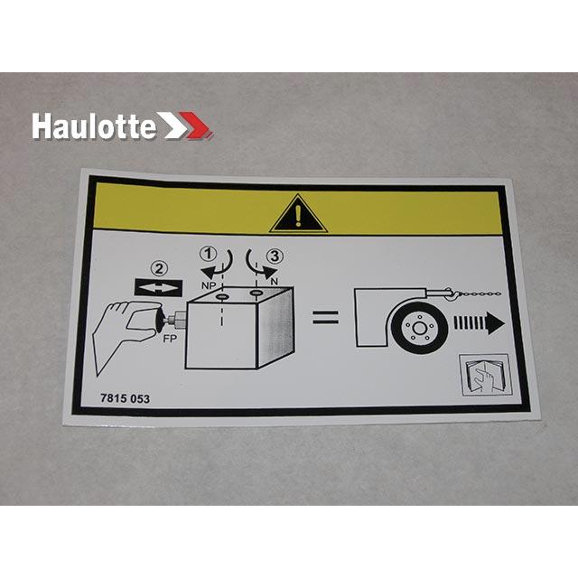 Haulotte Part # 3078150530 - DEREINAGE LABEL