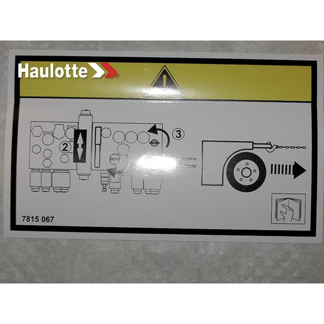 Haulotte Part # 3078150670 - MISE EN ROUE LABEL