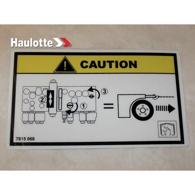 Haulotte Part # 3078150680 - DECAL - IMPLEMENTATION WHEEL