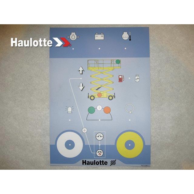 Haulotte Part # 3078150830 - BOTTOM PANEL LABEL