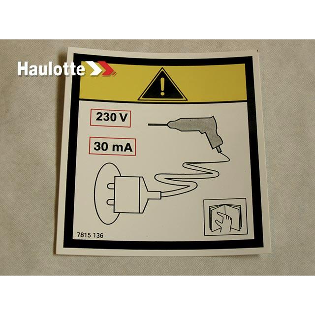 Haulotte Part # 3078151360 - RACCORDER LA LABEL
