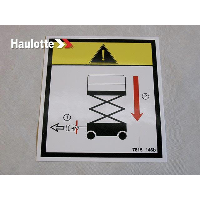 Haulotte Part # 3078151460 - EMERGENCY DESCENT CABLE LABEL