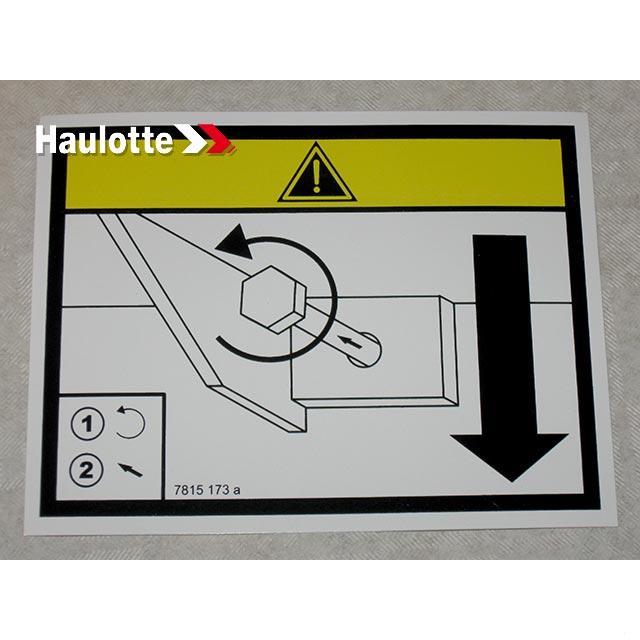 Haulotte Part # 3078151730 - LABEL