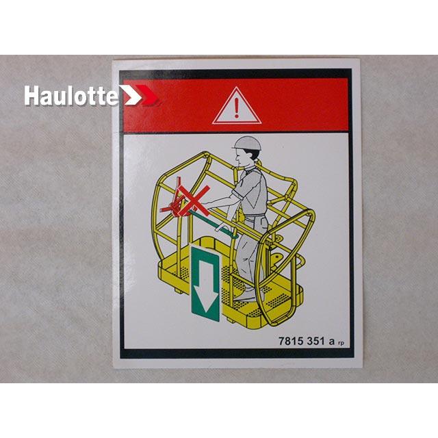 Haulotte Part # 3078153510 - SLIDING BAR