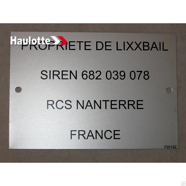 Haulotte Part # 307P201520 - LABEL