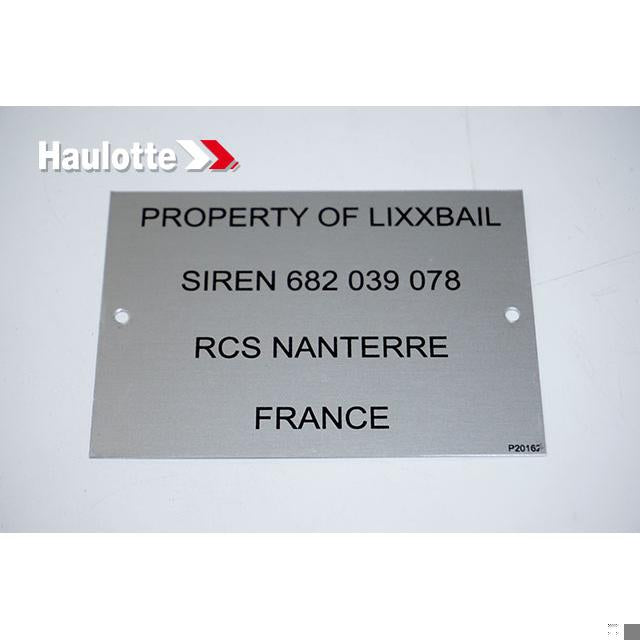 Haulotte Part # 307P201620 - LABEL