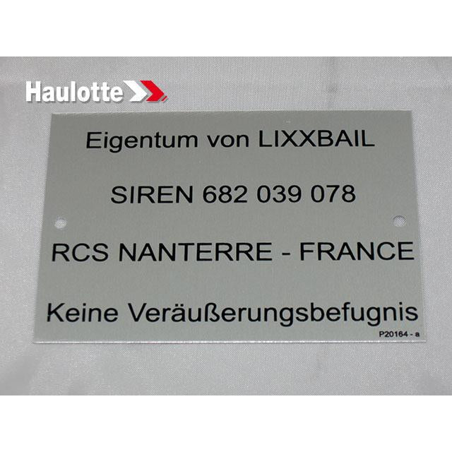 Haulotte Part # 307P201640 - LABEL
