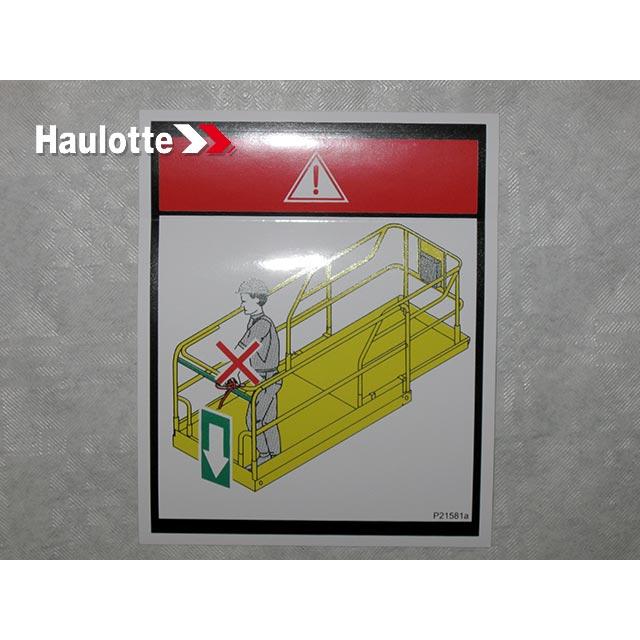 Haulotte Part # 307P215810 - SLIDING BAR DECAL