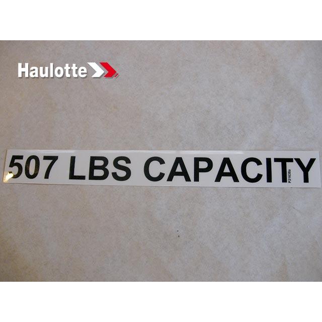 Haulotte Part # 307P216380 - PERMITTED LOAD LABEL