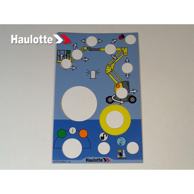 Haulotte Part # 307P218030 - LOWER BOX DECAL HA12/15IP see 307P218030D or 307P218030E
