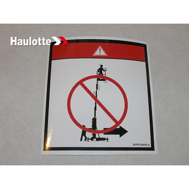 Haulotte Part # 307P218590 - LABEL