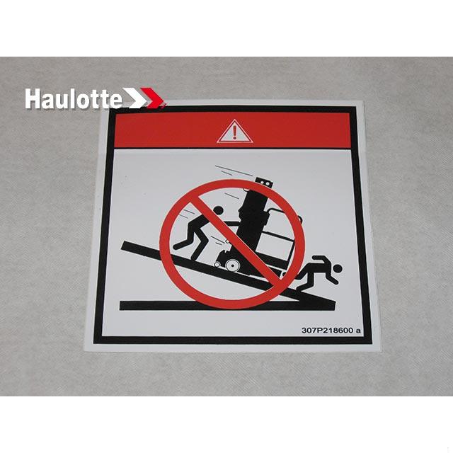 Haulotte Part # 307P218600 - LABEL