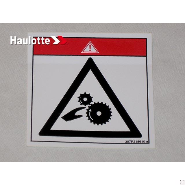 Haulotte Part # 307P218610 - ?¡§?£¤ HAND CRUSHING ?¡§?? LABEL