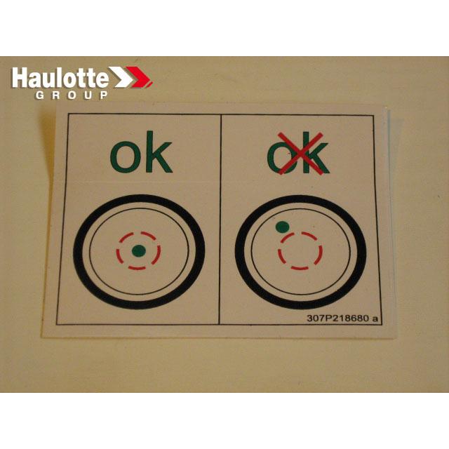 Haulotte Part # 307P218680 - LABEL