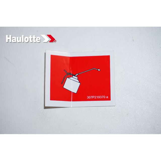 Haulotte Part # 307P219370 - LABEL