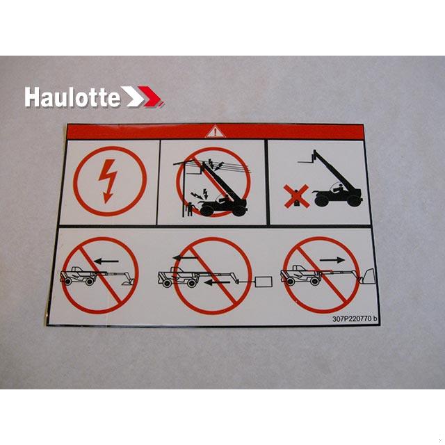 Haulotte Part # 307P220770 - LABEL