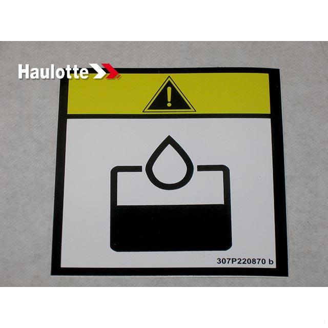 Haulotte Part # 307P220870 - LABEL