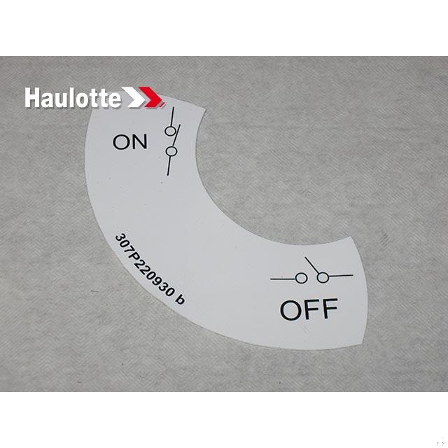 Haulotte Part # 307P220930 - BATTERY CUT OFF DECAL