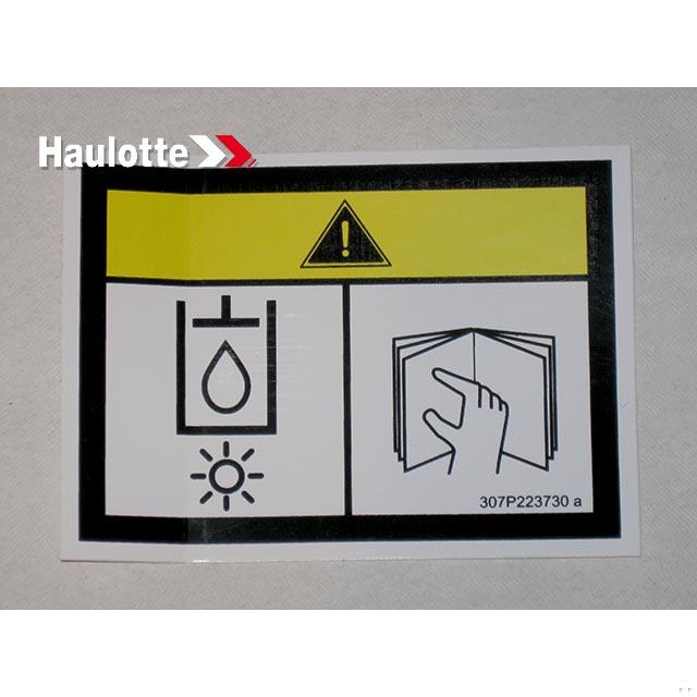Haulotte Part # 307P223730 - LABEL