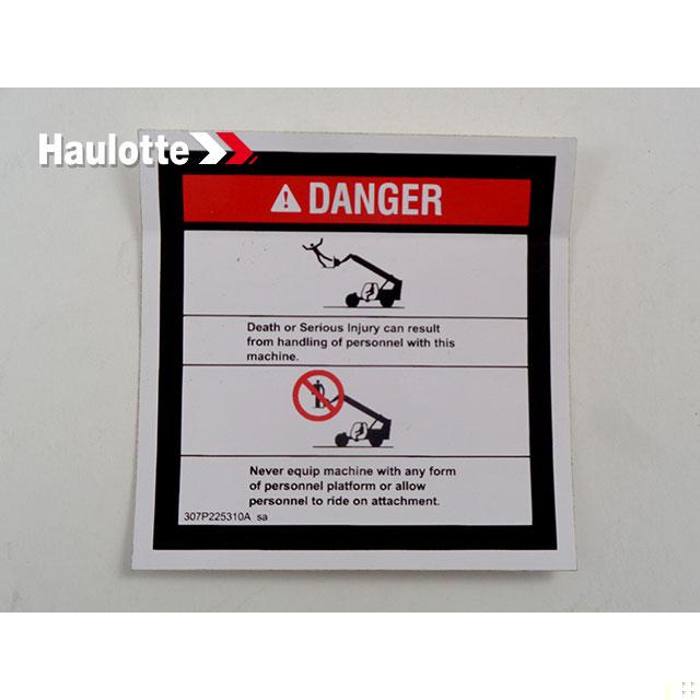 Haulotte Part # 307P225310 - DANGER