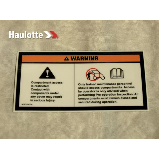 Haulotte Part # 307P225470 - LABEL