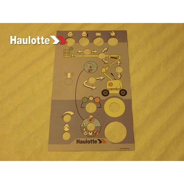 Haulotte Part # 307P226210 - CONTROL BOX LABEL