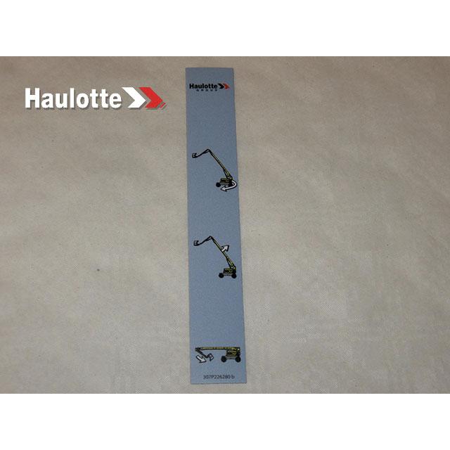 Haulotte Part # 307P226280 - DECAL - TRANSPORT. CONSOLE
