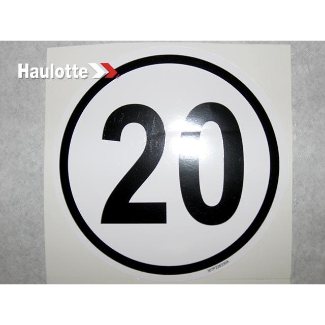 Haulotte Part # 307P226330 - 20 KM/H LABEL