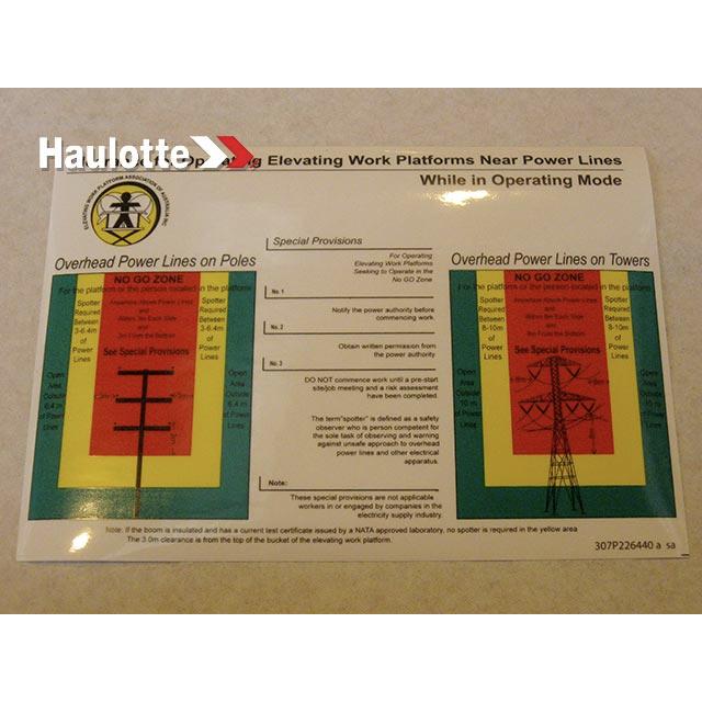 Haulotte Part # 307P226440 - LABEL