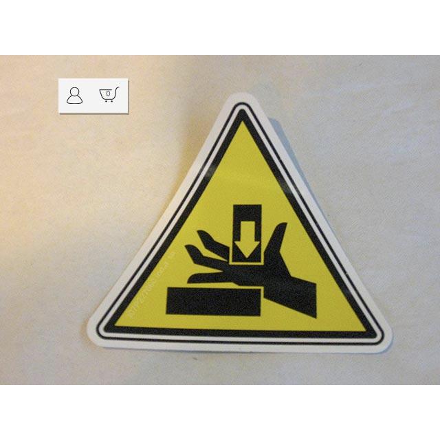 Haulotte Part # 307P227660 - HAND CRUSHING LABEL