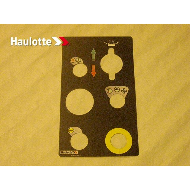 Haulotte Part # 307P227960 - UPPER CONTROL BOX LABEL