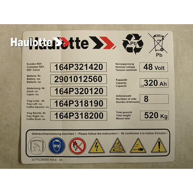Haulotte Part # 307P228000 - BATTERY