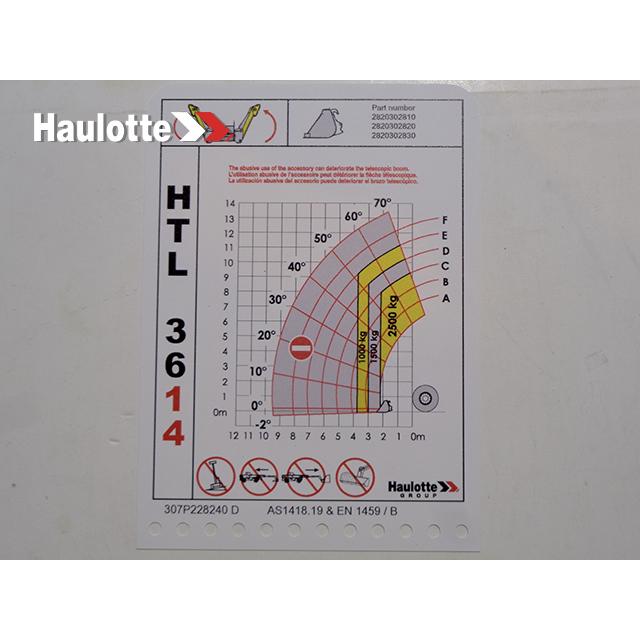 Haulotte Part # 307P228240 - LOAD CHART