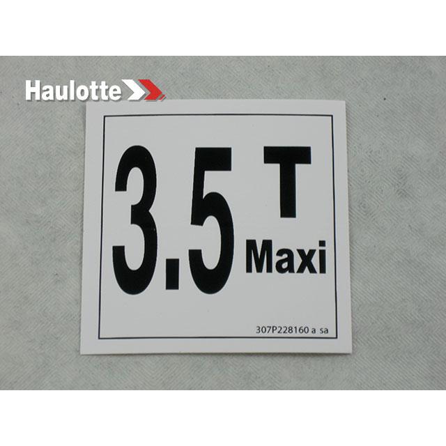 Haulotte Part # 307P228330 - LABEL LOAD