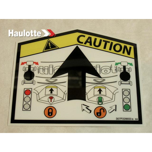 Haulotte Part # 307P228650 - Decal - Remove Pin HA33CJ+