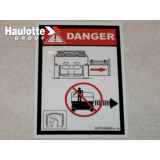Haulotte Part # 307P228820 - LOCKING DRAWER LABEL