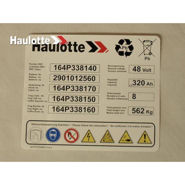 Haulotte Part # 307P229480 - ENSEMBLE BATTERIE SEMI TRACTION