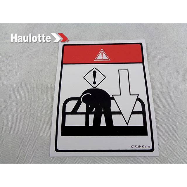 Haulotte Part # 307P229490 - Decal - Body Crushing - Compact 10N